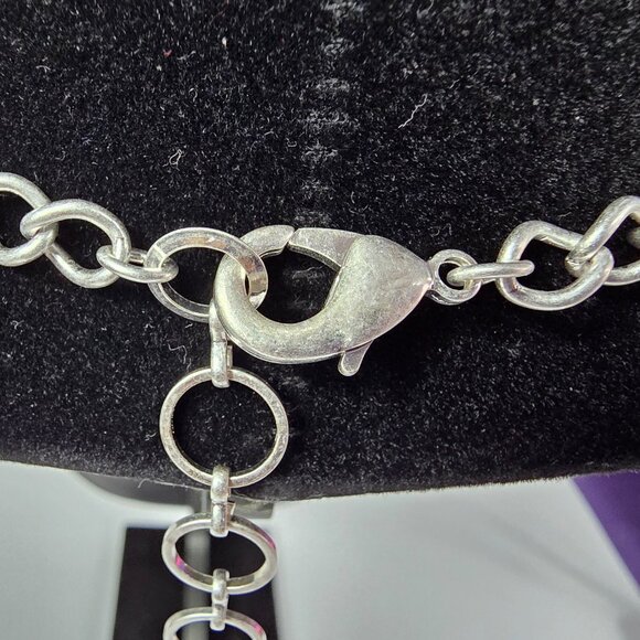 Dragon scale Silver Tone Necklace Fine Aluminum Statement Necklace - Picture 3 of 6